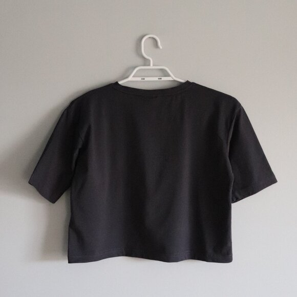 The North Face x Gucci M Grey Embroidered Collab Floral Cropped T-Shirt Crew Top - Picture 2 of 9